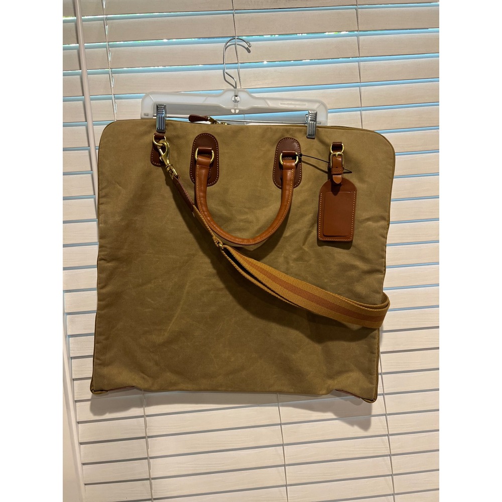 RARE Turtleson‎  Canvas Tote Bag Tan Canvas Brown Leather Trim USGA Golf Travel